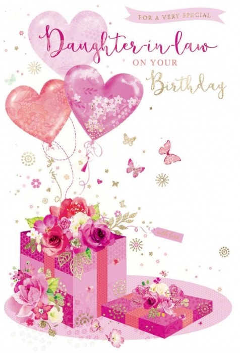 Daughter In Law Birthday Card Pink With Floral Balloons - Highworth Emporium Daughter In Law Birthday Card Pink With Floral Balloons - Highworth Emporium