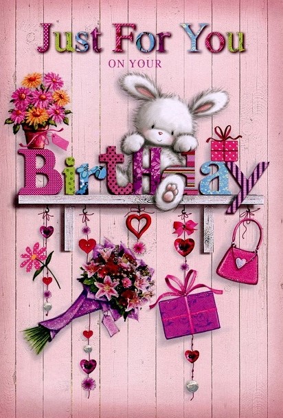 Bunny Birthday Cute Female Birthday Card