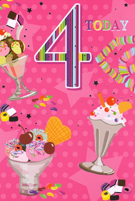 Ice Cream 4th Birthday Card