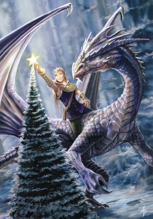 Winter Fantasy Christmas Card Anne Stokes
