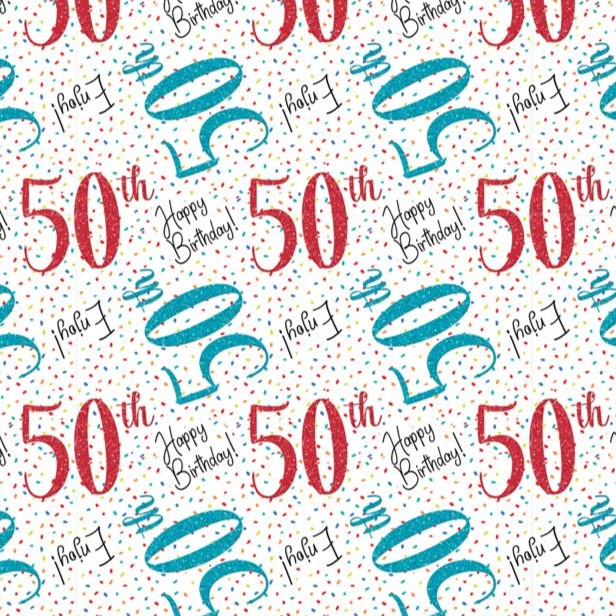 Sprinkles 50th Birthday Gift Wrap Sheets & Tags Set