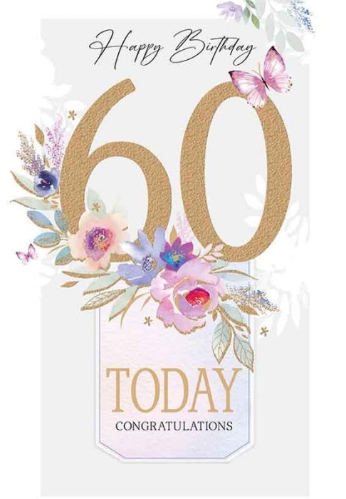 Flowers Female 60th Birthday Card