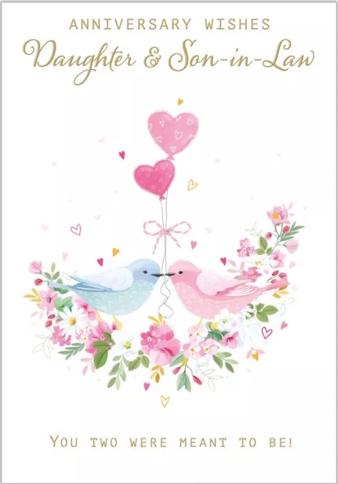 Love Birds Daughter & Son-In-Law Anniversary Card