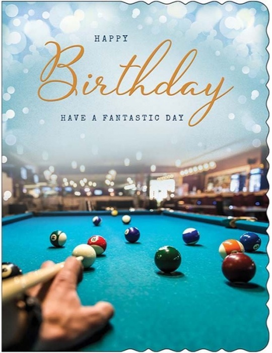 Pool Table Male Birthday Card