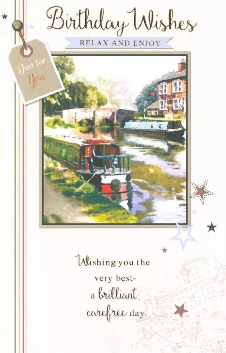 Canal Boats Birthday Card