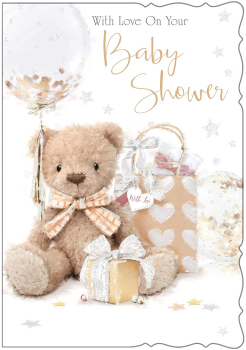 Teddy Wishes Baby Shower Card