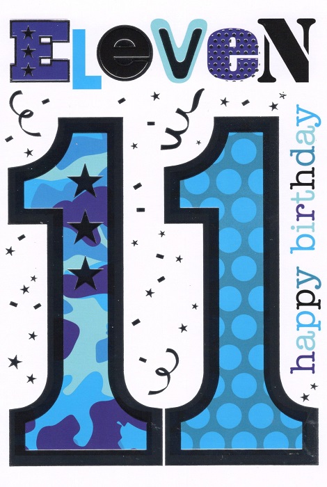 Spots And Stars Boy 11th Birthday Card | Simon Elvin