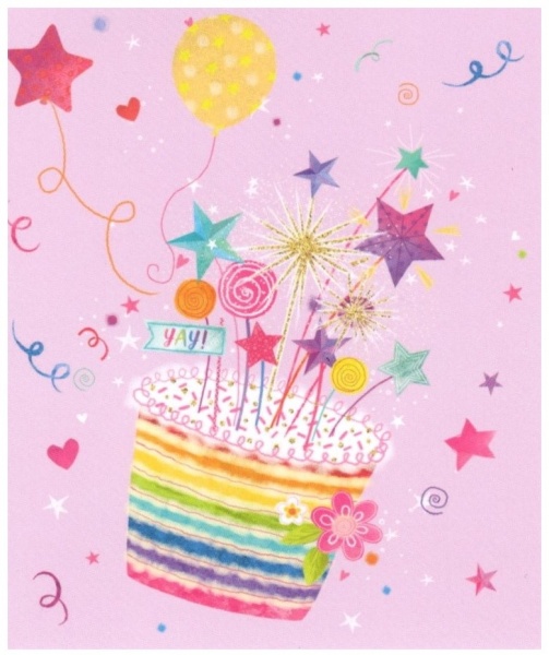 Birthday Cake Girl Wrapping Paper Gift Wrap Sheet Simon Elvin