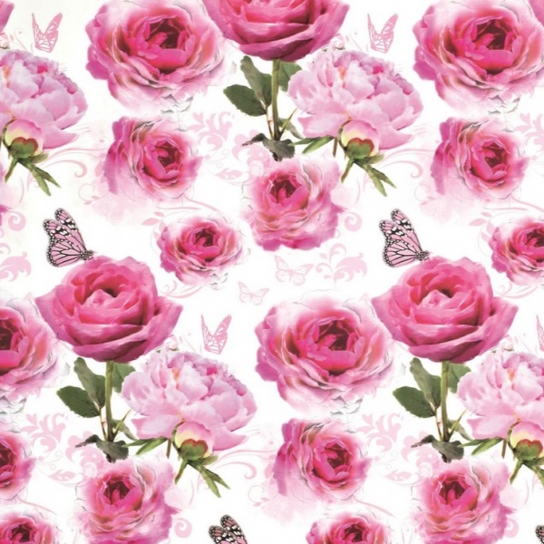 Pink Roses Female Wrapping Paper Gift Wrap Sheet Simon Elvin