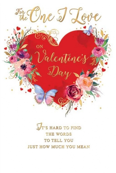 Floral Heart One I Love Valentine's Day Card | Simon Elvin